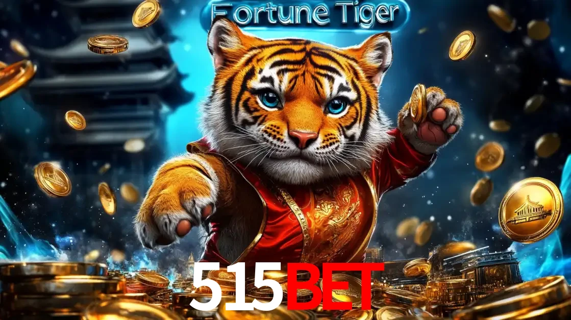 Imagem promocional do jogo de slot Fortune Tiger, com um tigre majestoso em traje tradicional cercado por uma fortuna em moedas de ouro, disponível agora no cassino 515bet.
